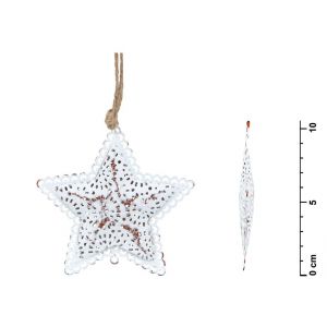 Zawieszka metalowa MFP Gwiazda Biała, 10,5cm